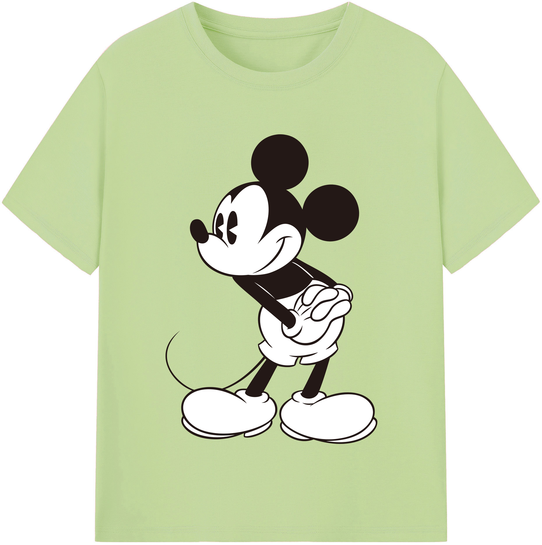 （画像用） ミッキーマウス Mickey Mouse 綿100％半袖Tシャツ（フロントプリント）